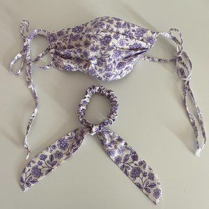Homemade Cotton Face Mask & Matching Scrunchies